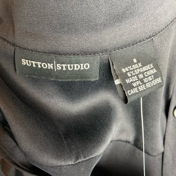 Sutton Studio Woman’s  Black Silk Blouse, 8 - Picture 8 of 10
